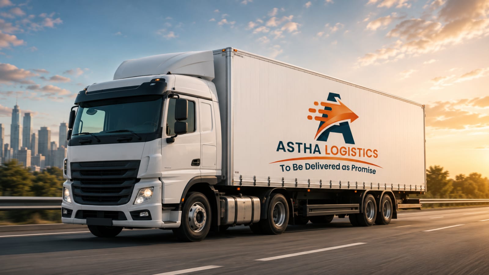 Truck on highway for surface transport